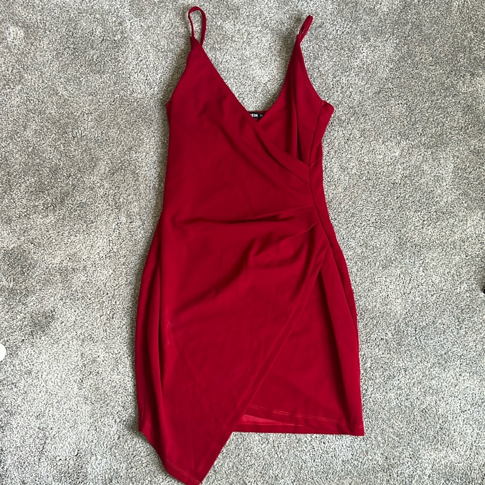 SHEIN Burgundy Red Asymmetrical Cocktail Dress